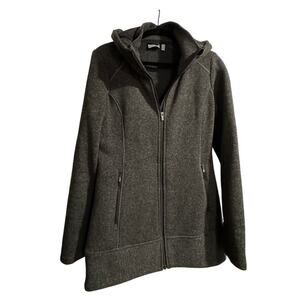 Athleta women’s XS dark grey sweater jacket with hood